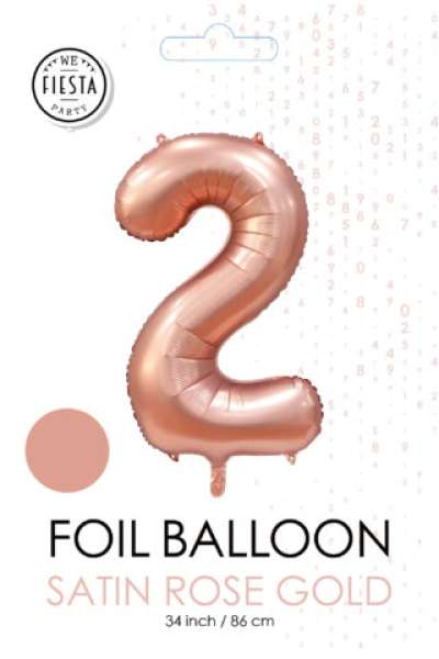 XXL Folienballon Zahl 2 Satin Rosegold